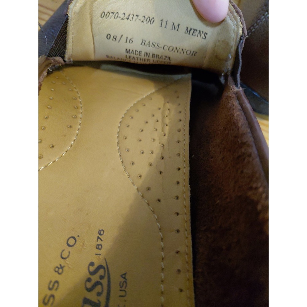 Mens Brown Pebble Leather Conner Loafers By G. H. BASS. Sz 11-M. - Picture 6 of 8